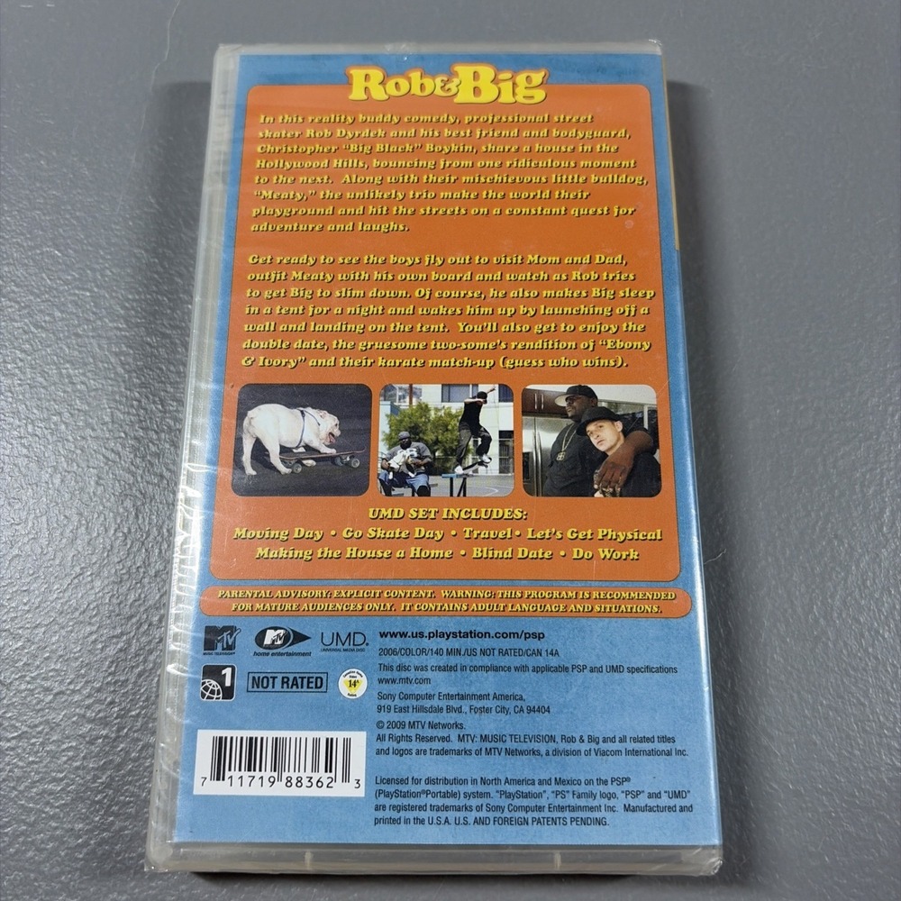 Rob & Big Vol. 1 Uncensored PSP UMD Video Sealed New Dead Stock Y2K VTG Skater - Picture 2 of 6